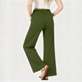 thumbnail image 4 of Guluxicc Women's Chinos Pants with Pockets Elastic Waist Wide Leg Business Casual Pants for Everyday Wear Summer Casual Outfits, 4 of 9