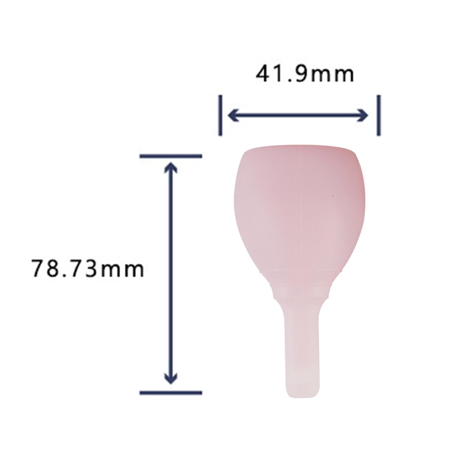 Women Silicone Menstrual Cups Sterilizing Breathable Flexible Period Cups  for Travel Storing Cup Press The Handle to Drain , S Pink, 2 Sizes Optional  