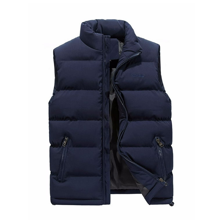 Frontwalk Plus Size Down Vest for Mens Boys Casual Zipper Active Puffer Vest Winter Sleeveless Padded Coat Outwear Quilted Jacket Walmart