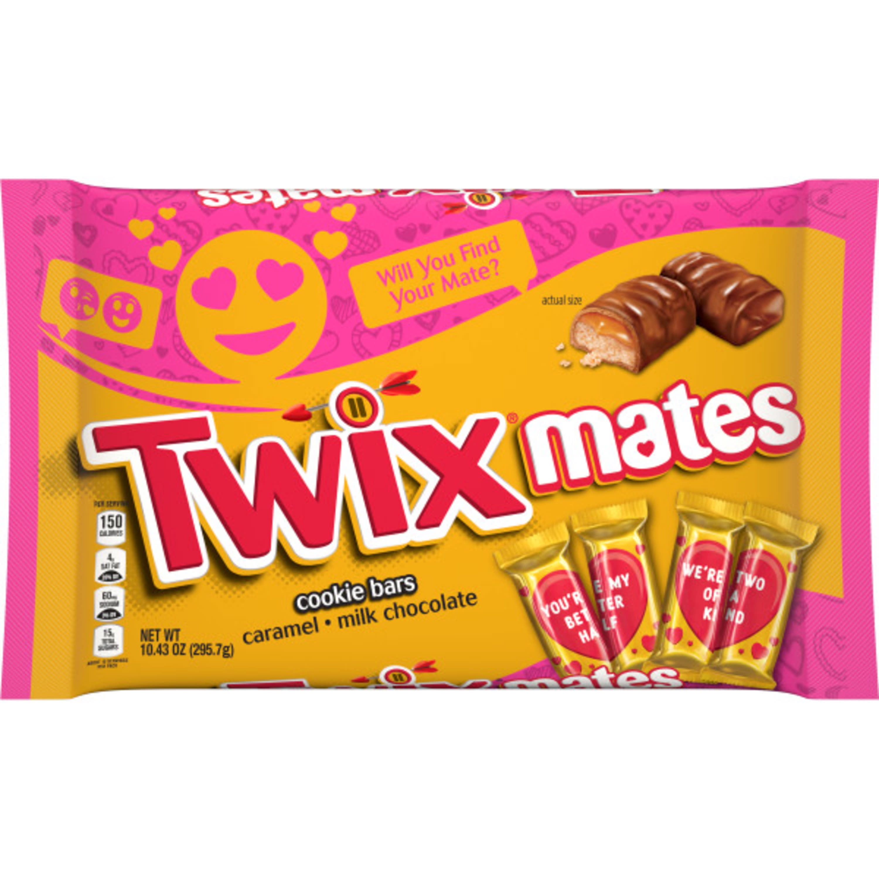 Twix Minis Caramel Chocolate Cookie Valentine's Day Candy - 10.43 oz