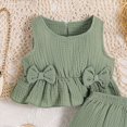 thumbnail image 5 of TOWED22 Toddler Girls Summer Sets 2 Piece Lovely Tank Tops Sleeveless Shorts Clothing Outfits Adorable(Green,9-12 M), 5 of 5