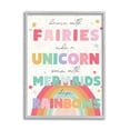 thumbnail image 3 of Stupell Industries Fairies Unicorns Mermaids and Rainbows Whimsical Design Grey Framed, 16 x 20, Design by Daphne Polselli, 3 of 5