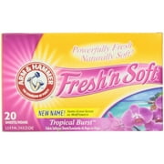 ARM & HAMMER Fresh'n Soft Fabric Softening Sheets, Tropical Burst 20 ct (Pack of 2)