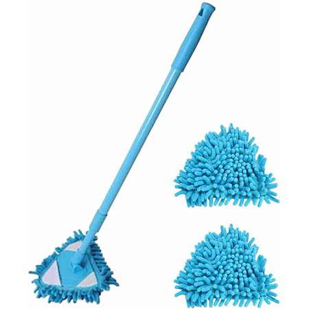 Extendable Triangle Mop 180 Degree Rotatable Adjustable Cleaning Mop with 3 Replaceable Mop Head for Tub  Tile  Floor  Wall and Kitchen