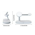 thumbnail image 3 of Cargador inalámbrico de doble bobina 5 en 1 para teléfono móvil, carga rápida de 15 W para reloj, auriculares y carga inalámbrica., 3 of 9