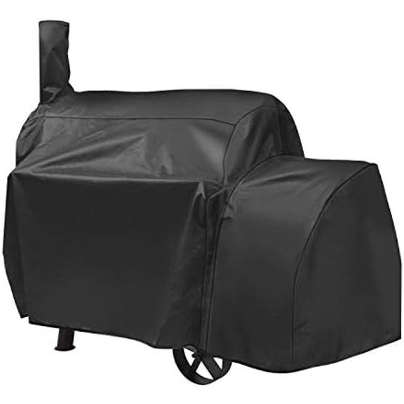 Offset Smoker Cover, Outdoor Heavy Duty Waterproof Grill Cover Compatible for CharBroil Oklahma Joe's Highland and Horizon Grills, Charcoal BBQ Smoker Protector, All Weather Protection
