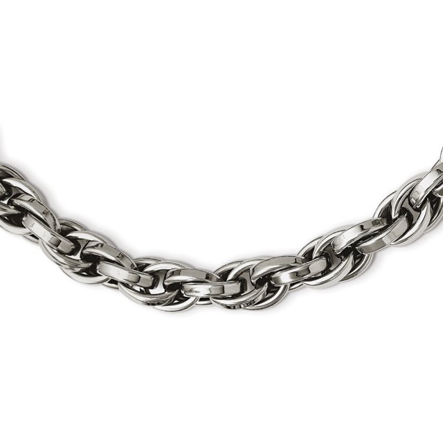 Stainless Steel 24 Inch Oval Link Necklace Pendant Charm Chain