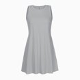 thumbnail image 2 of NXMZXB Summer Dresses for Women 2025 Sleeveless Sundress Loose Fit Casual Scoop Neck Swing T Shirt Dress Beach Cover Up Dresses with Pocket Gray XXL, 2 of 6