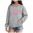 thumbnail image 3 of Leey-World Toddler Zip Up Jacket Girl's Preppy Letter Graphic Hoodie Hooded Long Sleeve Sweatshirts Cute Pullover Tops(Grey,11-12 Years), 3 of 9