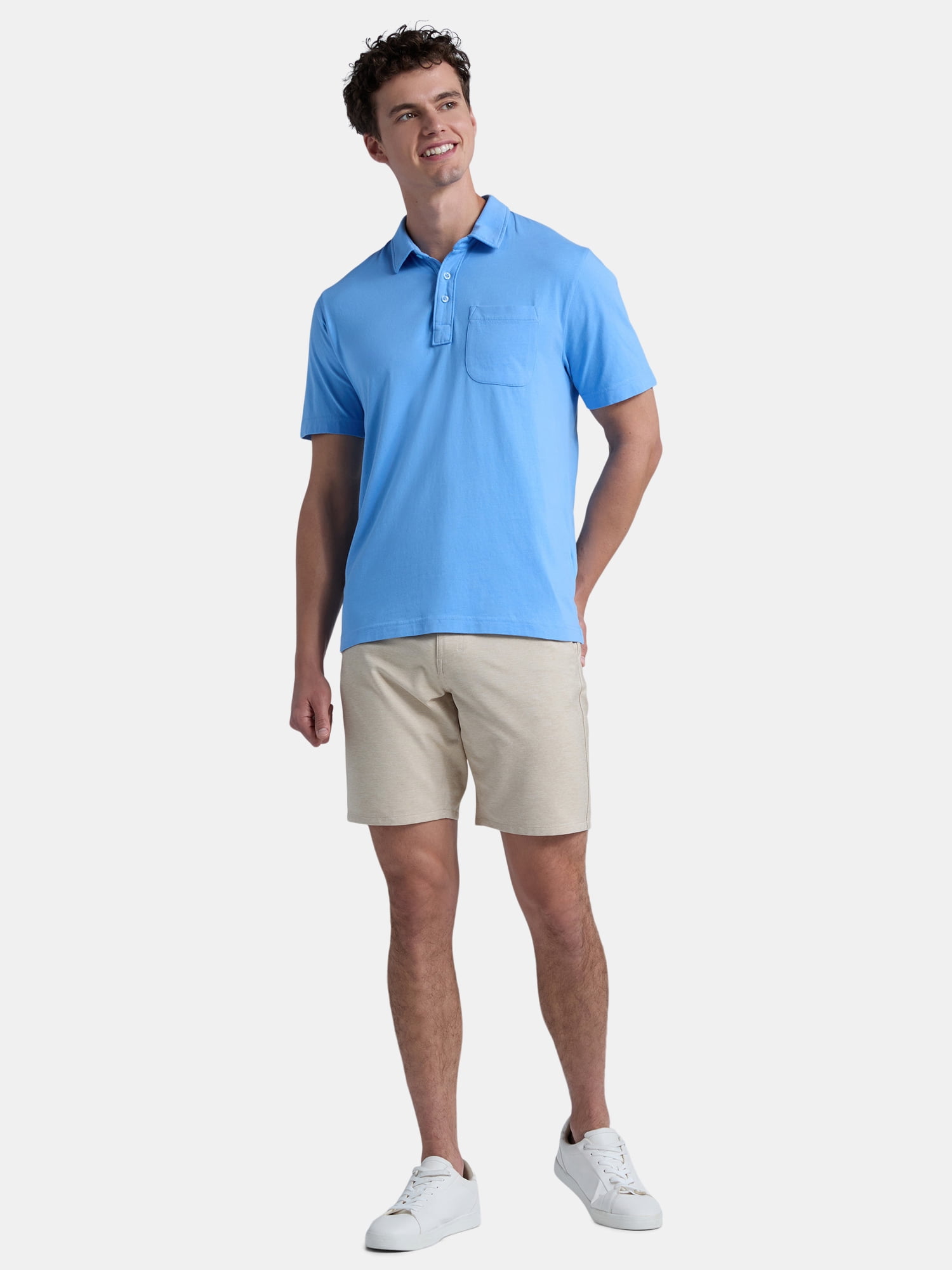 George Men's & Big Men's 2-Pack Short Sleeve Jersey Polo with Pocket, Sizes S-3XL