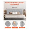 thumbnail image 3 of Full Size Headboard, Adjustable Height Diamond Tufted Headboard, 56.3" Wide, Comfortable Linen Upholstery for Bed, Bedroom Decor, Hotel, Dorm - Light Grey, 3 of 6