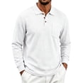 thumbnail image 6 of Thousandth Men's Waffle Long Sleeve Shirt Classic Collared Pullover Casual Breathable Shirts for Golf, Hiking and Active Days, 6 of 10