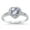 Clear, variant on Sterling Silver Halo Set Synthetic Rainbow Topaz CZ Heart Ring Size 4