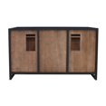 thumbnail image 3 of Infurniture WK8860-G-AP TOP 60 in. Rustic Solid Fir Double Sink Iron Frame Vanity in Grey with Arctic Pearl Quartz Top, 3 of 5