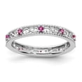 thumbnail image 2 of Auriga Fine Jewelry 925 Sterling Silver Created Ruby Ring for Women Size- 9, 2 of 6