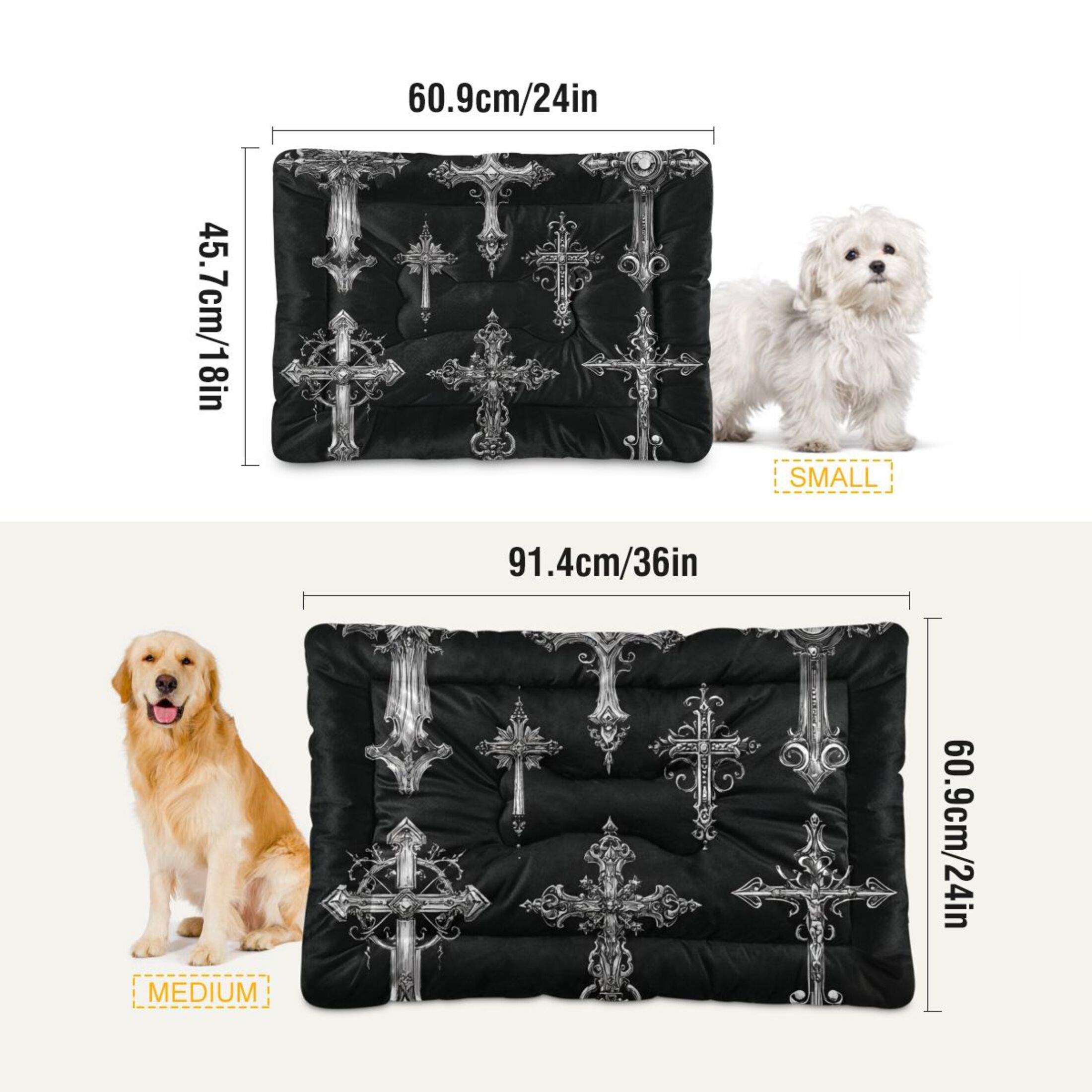 Cozy Mat Pet Bed Indoor Outdoor Warm Soft For Cat Dog Puppy(S/M) The Cross Designs