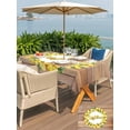 thumbnail image 5 of Outdoor Tablecloth with Umbrella Hole for Patio/Picnic/Party/Camping, Lemon Wreath Waterproof Table Cloth Rectangle Table Cover Washable, Summer Yellow Fruit Leaves Wooden Grain (60"x 84"), 5 of 8