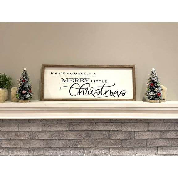 Timeless Desserts Have Yourself a Merry Little Christmas Framed Indoor Sign 12.5" H White Modern