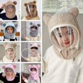 thumbnail image 3 of Winter Warm Thicken Ear Protection with Removable Mask Plush One-Piece Faux Fur Kids Hats Windproof Hat Cartoon Bear Warm Neck Ear Cap GRAY WITH MASK, 3 of 7