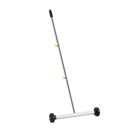 KFFKFF Magnetic Sweeper with Wheels, 17-Inch Width, 10 lbs Capacity, Lightweight Pickup Tool with Adjustable Handle, Ideal for Collecting Nails and Screws in Garages and Roofing Tasks