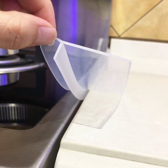 Cubierta de silicona para encimera de estufa, relleno de huecos para encimera de cocina, transparente, 21 pulgadas de largo, relleno de huecos, sellado de derrames entre electrodomésticos de cocina, l