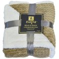 thumbnail image 4 of Napa Premium Chevron Micro Plush Fleece Sherpa Bed Throw TV Blanket 50” x 60” Mocha, 4 of 6