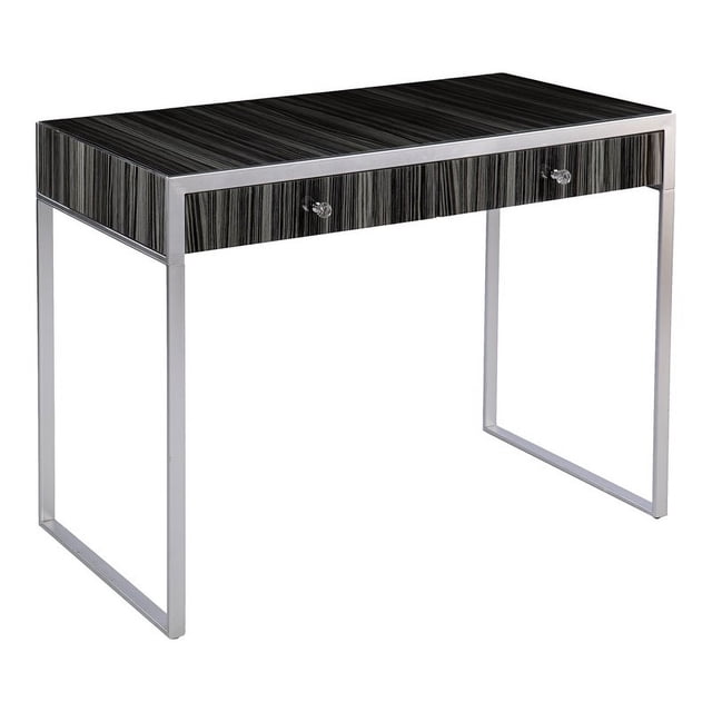 SEI Furniture Harpsden Engineered Wood Writing Desk in Silver/Black