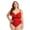 Bright Red, variant on AURA Women One Piece Swimsuit Sexy Backless Mesh Swimwear Push Up M 4XL