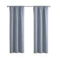 thumbnail image 5 of Mainstays Iris Linen Look 100% Blackout Curtain Panel Pair, Set of 2 Room Darkening Drapes for Bedroom, Blue, 37"W x 95"L, 5 of 5