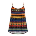 thumbnail image 5 of Craaazy Women Soft Tops Loose Fit Tribal Print Round Neck Beaded Strap Sleeveless T Shirts for Daily Wear Gift, 5 of 7