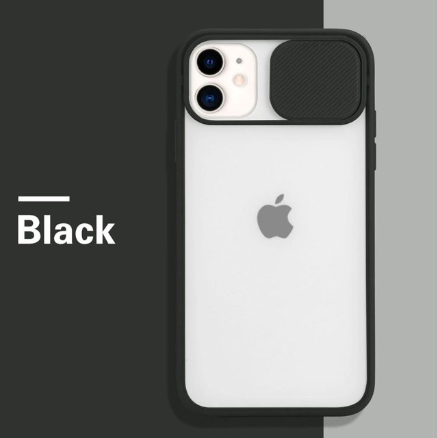 COVET Carcasas Deslice la lente de la cámara protectora de la caja del teléfono a prueba de golpes mate transparente cubierta de la caja Carcasa Funda Case Carcasa Para iPhone 11 12 13 Pro Max XR X XS