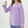 thumbnail image 6 of Girls Oversized Long Sleeve Shirts Kids Fashion Crewneck Tunic Tops Tees 5-13 Years Purple 11-12 Years, 6 of 7