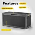 thumbnail image 6 of Easy Up 100 Gallon Resin Deck Box, Lockable Patio Outdoor Storage Box for Furniture, Garden Tools and Tools Storage, Waterproof Outside Storage Boxes, 6 of 7