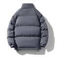 thumbnail image 5 of Tiqkatyck Puffer Jacket Womens Clearance, Women's Quilted Jacket Stand Collar Thickened Padded Jacket with Zip Long Sleeve Coat Casual Down Jacket, Womens Winter Tops, Winter Coats for Women Grey M, 5 of 9