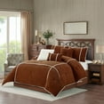 thumbnail image 2 of Nanshing Larsa 7 Piece Cabin Lodge Modern Comforter Set, Rust, California King, 2 of 13