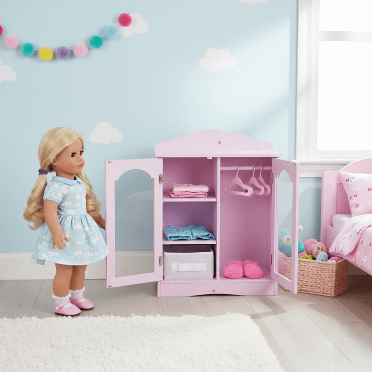 Olivia's Little World Twinkle Stars Princess Wooden Closet with