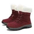 thumbnail image 4 of Women's Winter Warm Snow Boots Waterproof Lightweight Faux Furry Lined Non Slip Mid Calf Hiking Booties, 4 of 8