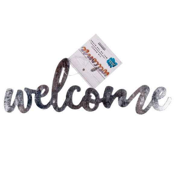 On the Surface™ Décoration Murale en Fer-Blanc « Welcome »