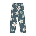 thumbnail image 4 of Kdxio Blue Flower Print Men's Sleep Pajama Pant Lounge Pants with Pockets, 4 of 8