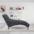 thumbnail image 3 of S-HOME Chaise Lounge Arm Chair in Classic PU Leather with Tufted Back and Pillow, for Living Room or Bedroom , Black, 3 of 12