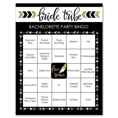 bride tribe bridal shower or bachelorette party bingo game bar