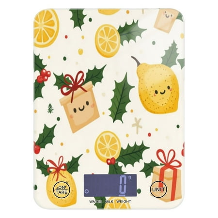 

Kitchen Electronic Scale Food Scale 7.68x5.71 inch Multifunctional Digital Kitchen Scale Tempered Glass Decorative Baking Cooking Meal Preparation Christmas Presents and Lemons