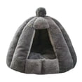 thumbnail image 2 of Tienda de campaña para mascotas, cueva semicerrada, nido para gatos, cueva lavable para interiores con autocalentamiento gris, 2 of 8