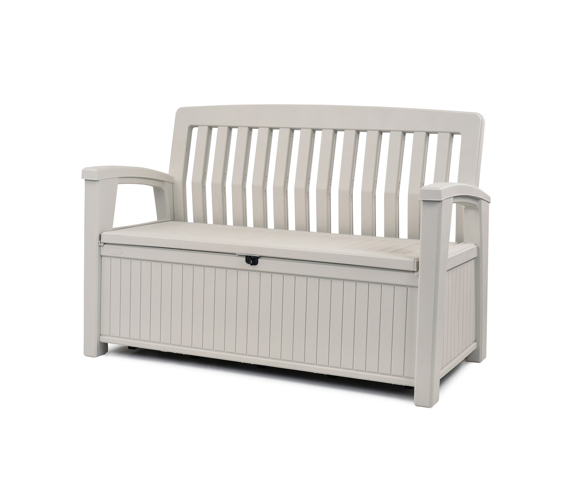 Keter Outdoor Storage Resin Bench, White Outdoor Patio Bench With Storage