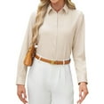 thumbnail image 2 of Siliteelon Basic Long Sleeve Button Down Shirts for Women Stretch Formal Work Blouse, 2 of 8
