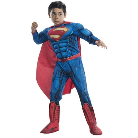 Boy's Deluxe Photo-Real Muscle Chest Superman Halloween Costume
