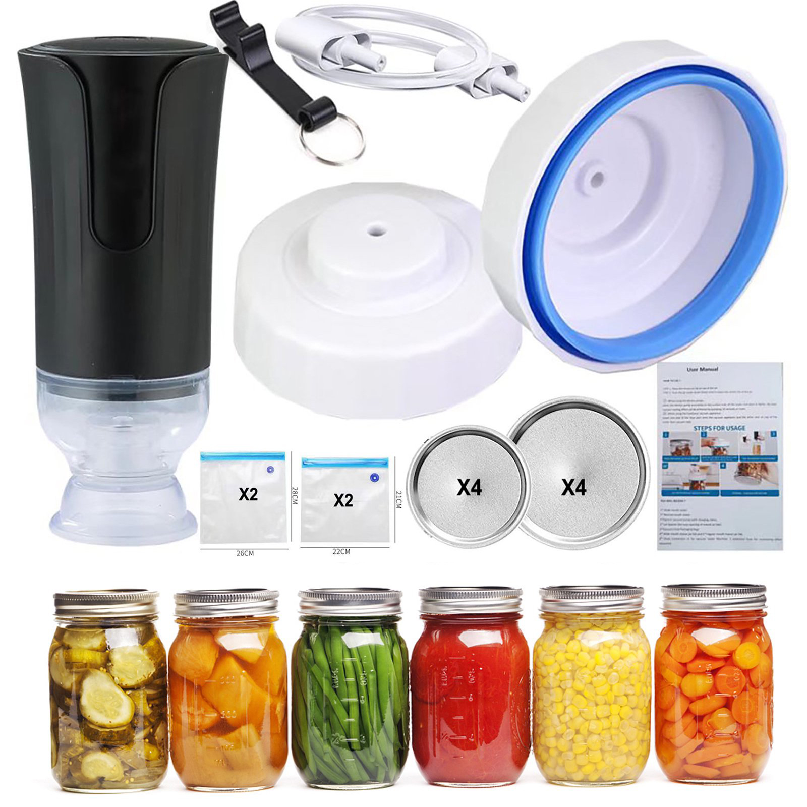 SUNSHINEFACE Electric Mason Jar Vacuum Sealer,Jar Sealer Food Vacuum