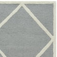 thumbnail image 4 of SAFAVIEH Cambridge Kennedy Geometric Diamonds Wool Runner Rug, Silver/Ivory, 2'6" x 12', 4 of 6