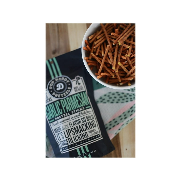 Garlic Parmesan Pretzel Sticks, 3 oz Bag, 15/Carton Garlic Parmesan Pretzel Sticks, 3 oz Bag, 15/Carton