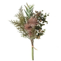 Souew Autumn Artificial Green Plants Brown, Artificial Fall Flowers for Outdoors Fall Plants Artificial Plastic Plants Autumn Flowers for Home Indoor Table Fireplace Front Door Decor,